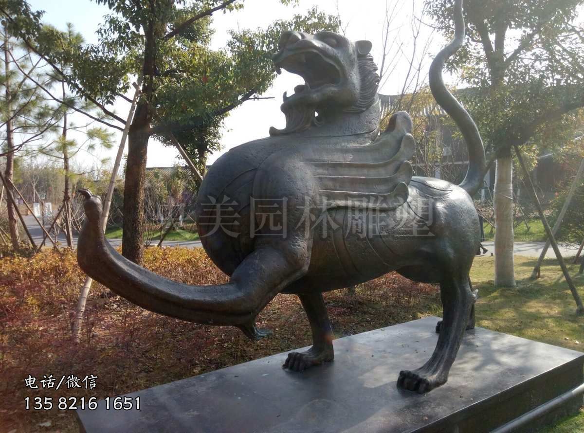 铸铜白虎铜雕塑