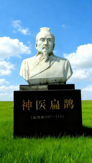 玻璃钢仿石扁鹊半身胸像雕塑