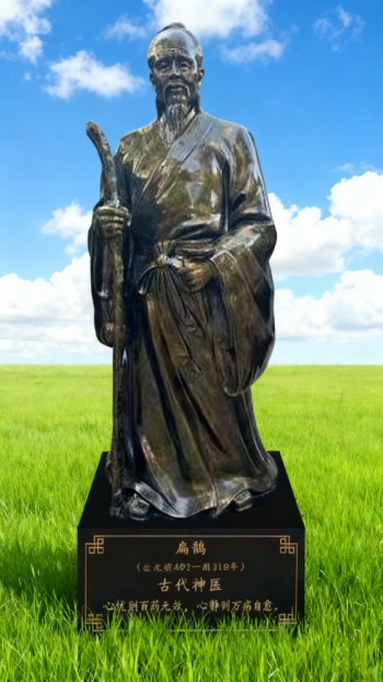 玻璃钢仿铜扁鹊雕塑