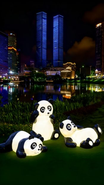 玻璃钢发光熊猫雕塑 (9)