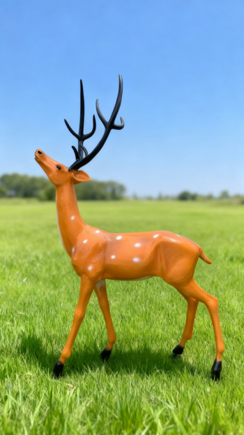 玻璃钢仿真梅花鹿雕塑 (2)