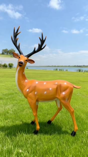 玻璃钢仿真梅花鹿雕塑 (19)