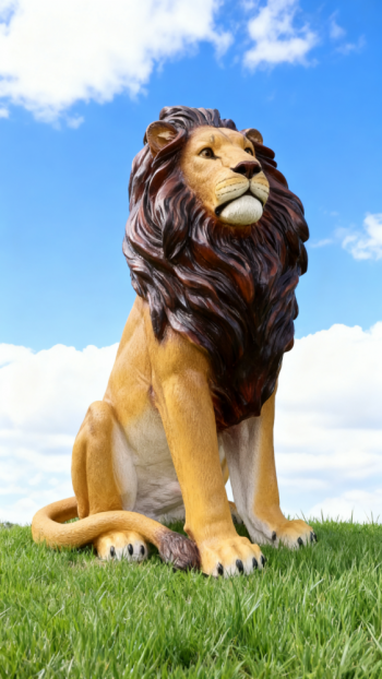 玻璃钢仿真狮子雕塑 (1)