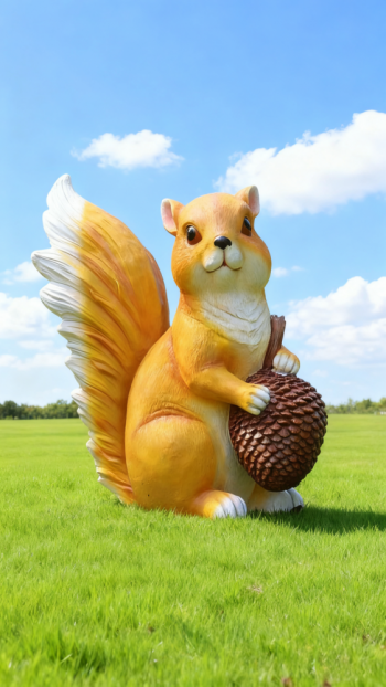 玻璃钢仿真松鼠雕塑 (2)