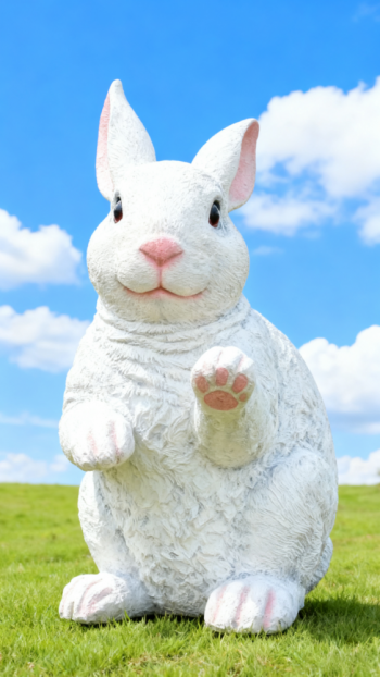 玻璃钢仿真大白兔雕塑