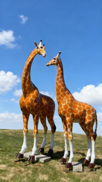 玻璃钢仿真长颈鹿雕塑 (2)