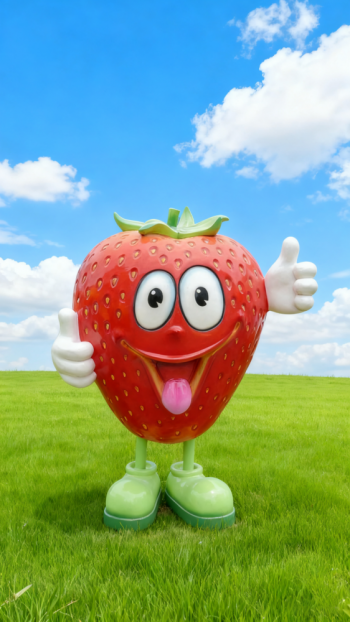 玻璃钢卡通草莓雕塑公仔 (8)