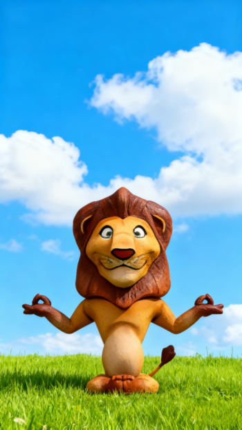 玻璃钢卡通狮子雕塑 (5)