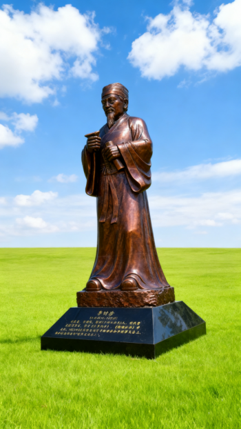 玻璃钢仿铜李时珍雕塑 (11)