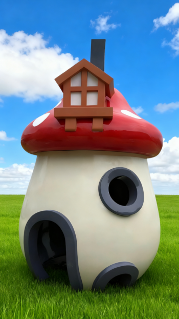 玻璃钢卡通蘑菇屋 (10)