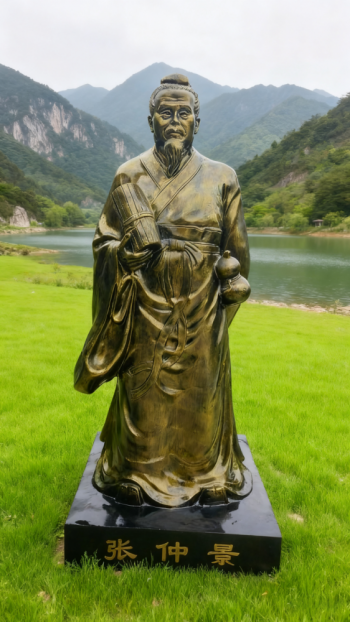 玻璃钢仿铜十大名医之张仲景雕塑 (6)