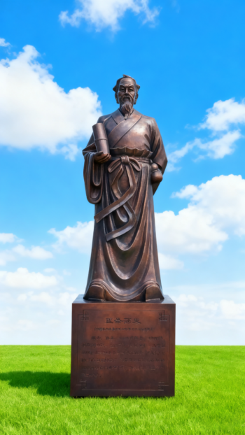 玻璃钢仿铜张仲景雕塑 (3)