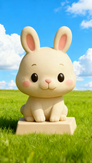 玻璃钢卡通12生肖兔雕塑 (4)