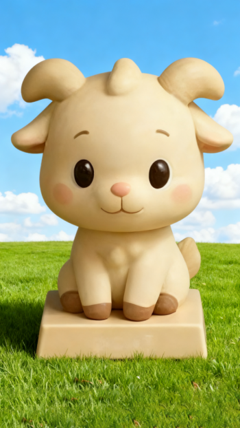 玻璃钢卡通12生肖羊雕塑 (7)