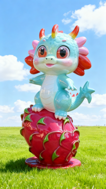 水果底座生肖动物雕塑 (5)