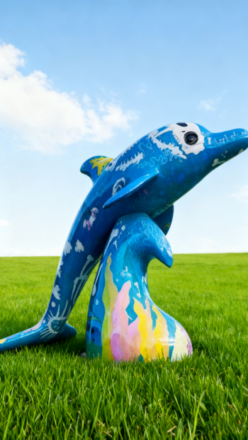 玻璃钢海豚雕塑 (2)