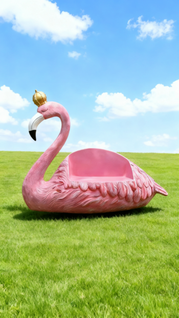 玻璃钢仿真火烈鸟雕塑 (6)