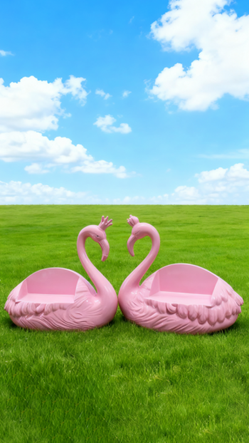 玻璃钢仿真火烈鸟美陈雕塑 (7)