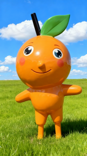 玻璃钢卡通橙子雕塑 (1)