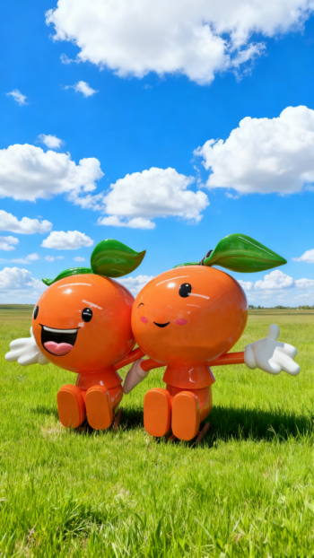 玻璃钢卡通橙子雕塑 (2)