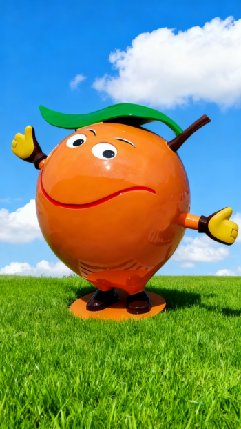 玻璃钢卡通橙子雕塑 (5)