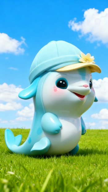 玻璃钢卡通海豚雕塑 (3)