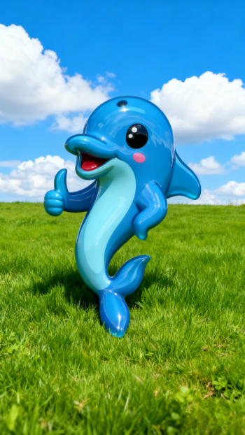 玻璃钢卡通海豚雕塑 (10)