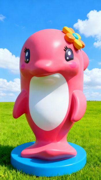 玻璃钢卡通海豚雕塑 (12)