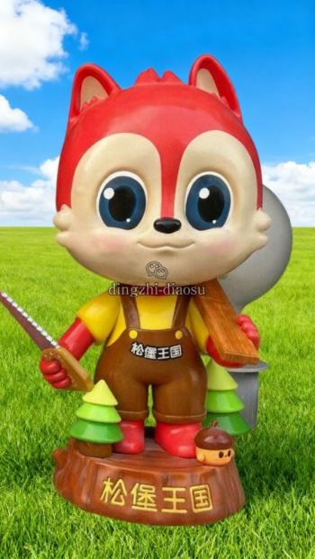 玻璃钢卡通松鼠雕塑