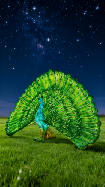 玻璃钢仿真孔雀雕塑 (1)