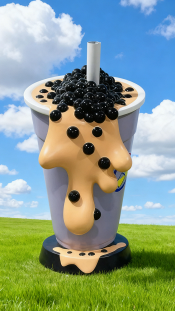 玻璃钢仿真奶茶杯雕塑 (21)