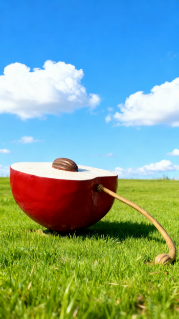 玻璃钢苹果雕塑 (1)