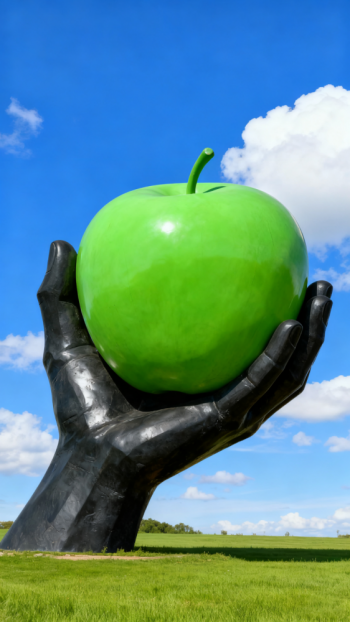 玻璃钢苹果雕塑 (2)