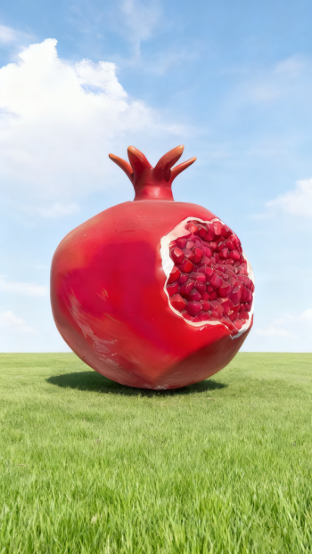 玻璃钢仿真石榴雕塑 (2)