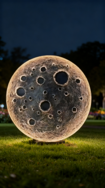 玻璃钢发光月球雕塑 (4)