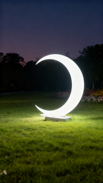 玻璃钢发光月牙雕塑 (6)