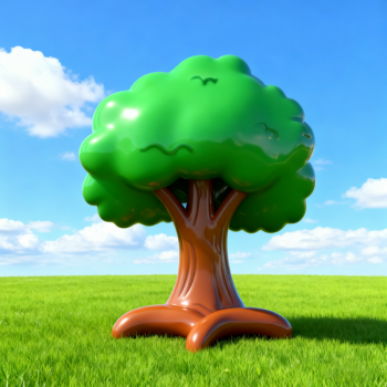 玻璃钢卡通榕树雕塑