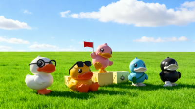 玻璃钢卡通鸭子雕塑 (6)