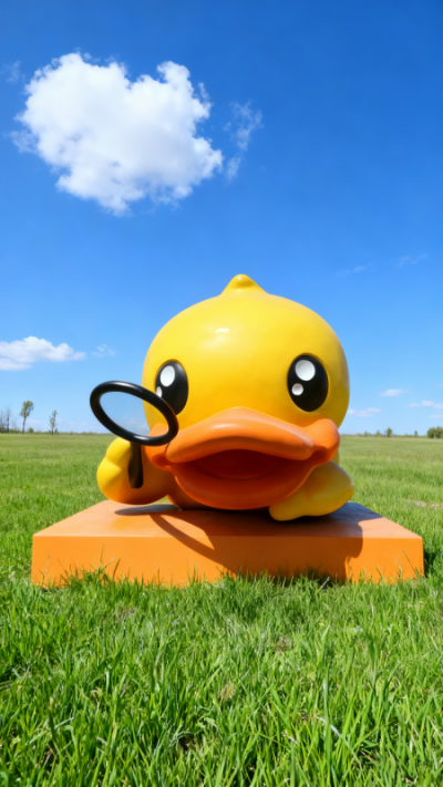 玻璃钢小黄鸭雕塑 (1)