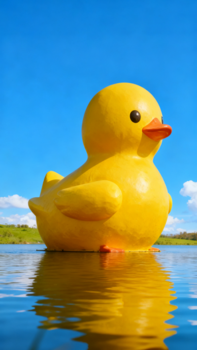 玻璃钢小黄鸭雕塑 (2)
