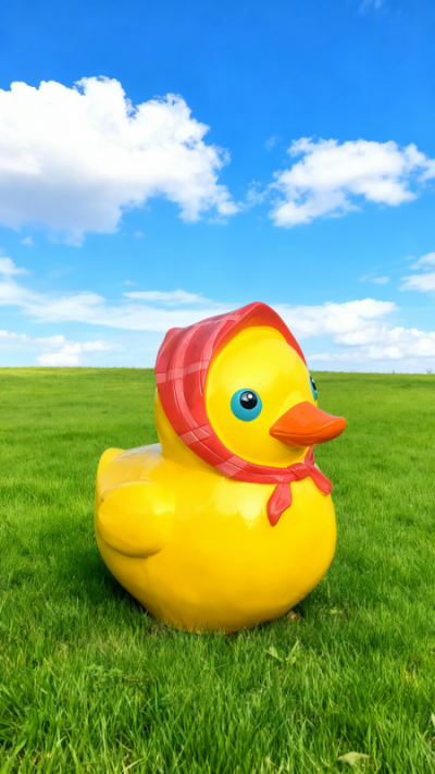 玻璃钢小黄鸭雕塑 (9)