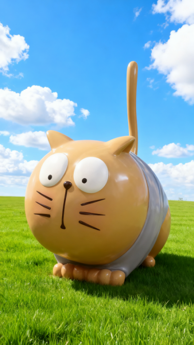 玻璃钢卡通猫咪雕塑 (5)