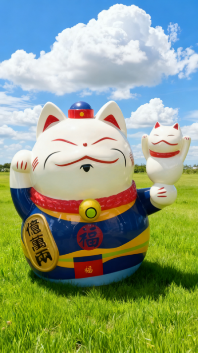 玻璃钢招财猫雕塑 (8)