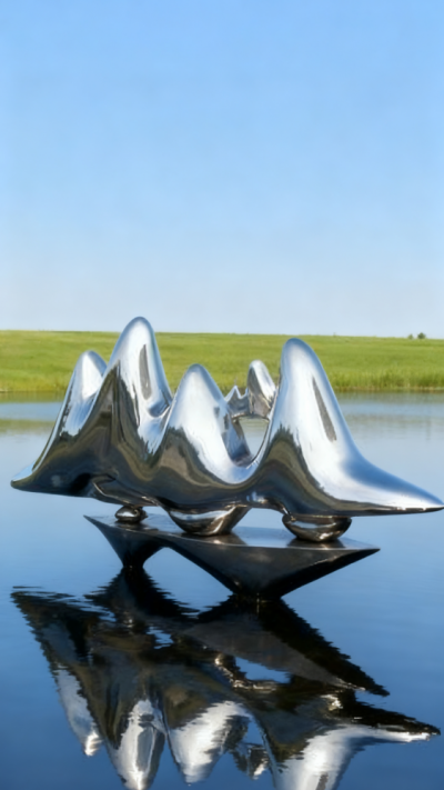 抽象不锈钢假山镜面雕塑