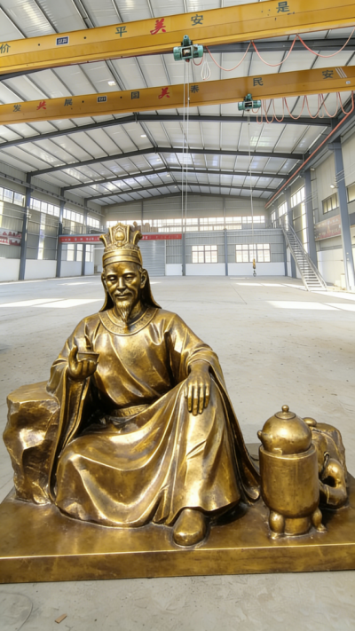 铸铜茶圣陆羽雕塑