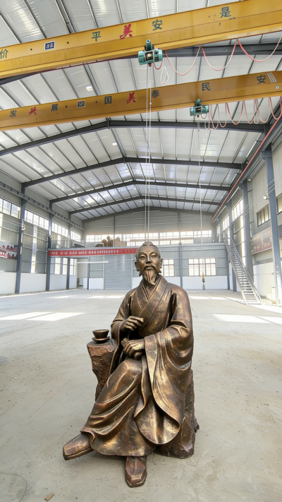 锻铜茶圣陆羽铜雕像