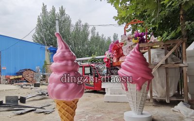 仿真冰淇淋玻璃钢雕塑定制，源头厂家来图加工