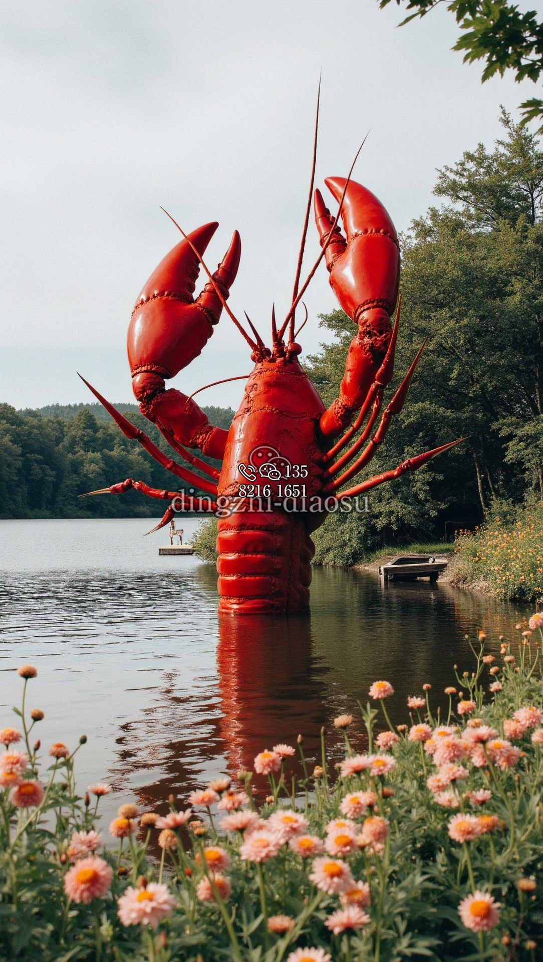 龙虾不锈钢雕塑