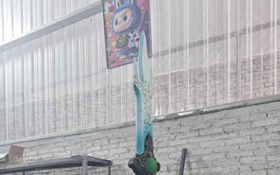 三尖两刃刀玻璃钢雕塑定制，源头厂家来图加工