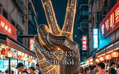 美食街打卡不锈钢雕塑定制，源头厂家来图加工